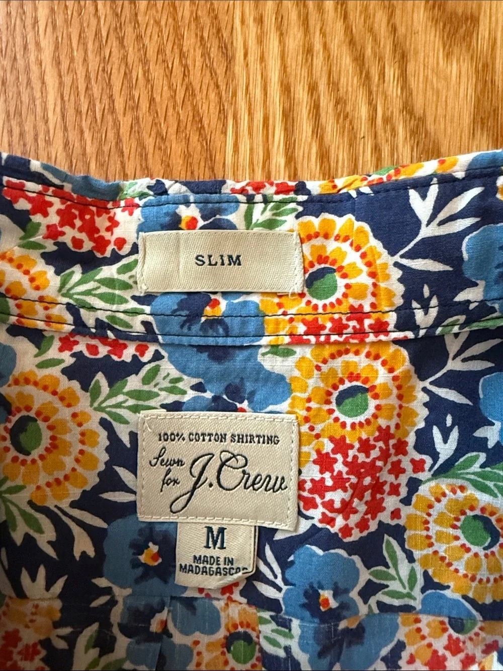 Men's Slim Fit J. Crew Cotton Floral Short-Sleeve Button-down Shirt